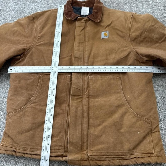 Vintage Y2K Carhartt J02 Brown Duck Jacket 44 Arctic Quilt Lined USA - Picture 3 of 8